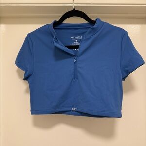 SET Active Blue Women's Crop Top